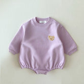Teddy bear onesie - Baby Girl Romper in Lilac.